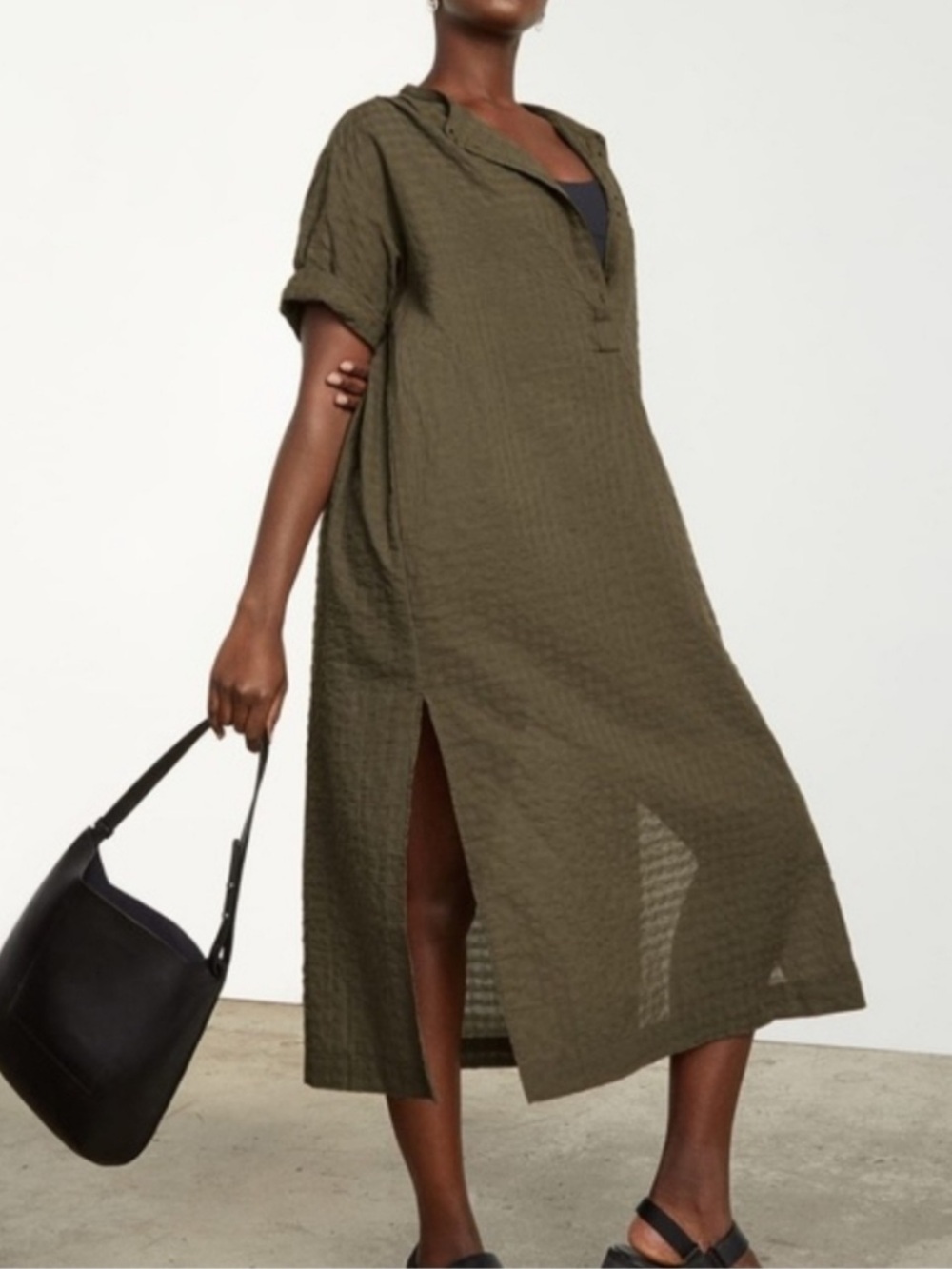 Everlane Olive Green Caftan Dress